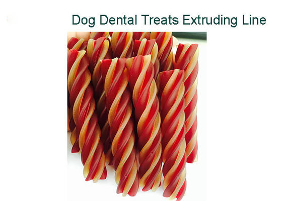 التوأم اللون الملتوية الشكل أغذية الحيوانات الأليفة آلة مضغ العلكة الكلب وجبات خفيفة خط الانتاج