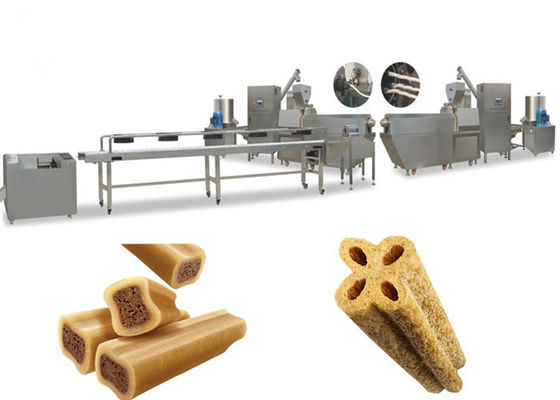 التوأم اللون الملتوية الشكل أغذية الحيوانات الأليفة آلة مضغ العلكة الكلب وجبات خفيفة خط الانتاج