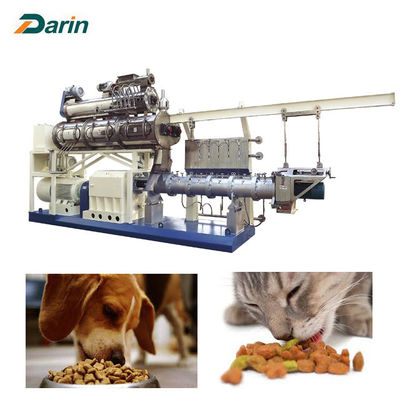 PLC Control 5ton 150kg / Hr Pet Food Extruder Machine For Dog يعامل