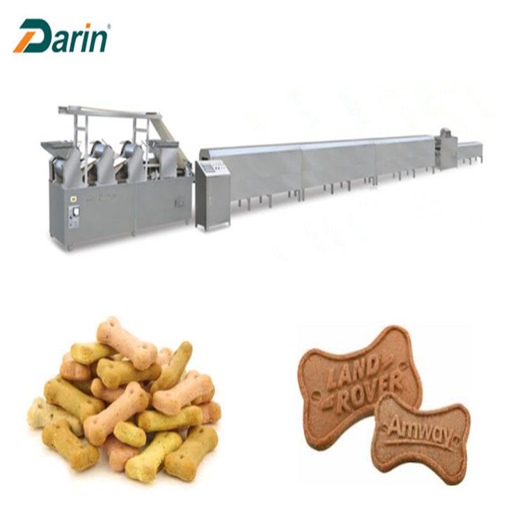آلة تصنيع بسكويت SS ، خط إنتاج أغذية الحيوانات الأليفة لمجموعة متنوعة من الأشكال