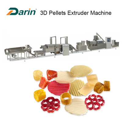 3D Pellets Fryer Snack Extruder Machine 100-150kg / Hr