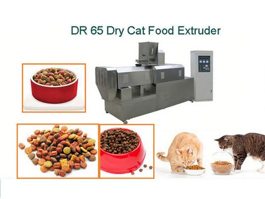 خط إنتاج طعام الكلاب الصحي من الحبيبات SUS304 آلة بثق علف الأسماك العائمة مصنع المعالجة