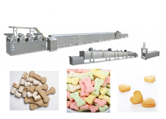 كامل تلقائي الكلب البسكويت ماكينة ، الفولاذ المقاوم للصدأ الحيوانات الأليفة تجهيز الأغذية الخط