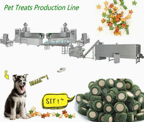 خط إنتاج يمضغ الحيوانات الأليفة 100KW من الفولاذ المقاوم للصدأ لأسنان الكلاب
