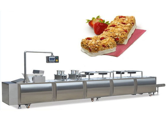 سيمنز PLC آلة صنع شريحة الكرنولا / خط شريحة الحبوب الفول السوداني 300 ~ 500kg / h