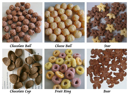 CE رقائق الذرة تجهيز الخط النفخة وجبة خفيفة وجبة الإفطار الحبوب البثق Siemens Motor