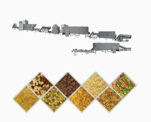 قدرة عالية رقائق الذرة تجهيز الخط مع اثنين من المسمار الطارد