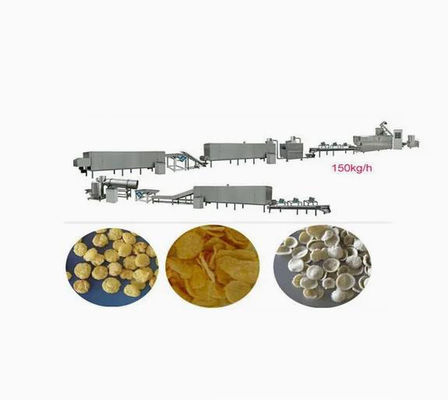 300 - 350kg / h كورن فليكس يعالج خط، نفخة وجبة خفيفة باثق آلة