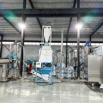 The CE-certified, fully stainless steel Extruded Aquatic Feed Pellet Production Line is sold to process raw materials into nutrient-rich pelleted feed for aquaculture and livestock farming.