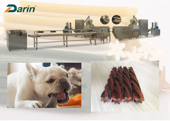 خط إنتاج يمضغ الحيوانات الأليفة 100KW من الفولاذ المقاوم للصدأ لأسنان الكلاب