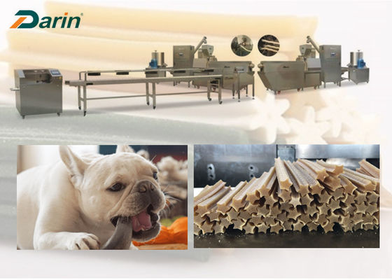 خط إنتاج يمضغ الحيوانات الأليفة 100KW من الفولاذ المقاوم للصدأ لأسنان الكلاب