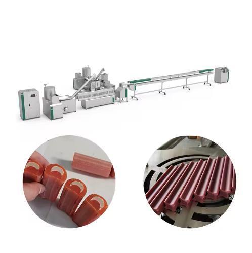 وافق CE اللون munschy مضغ عصا الجلود الخام الحيوانات الأليفة خط التصنيع الغذائي