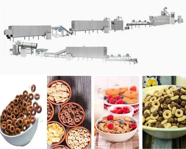 لذيذ متعددة الوظائف رقائق الذرة أداء جيد / خط تجهيز الحبوب الإفطار