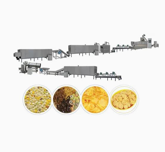 300 - 350kg / h كورن فليكس يعالج خط، نفخة وجبة خفيفة باثق آلة