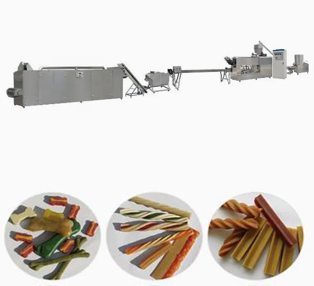 خط إنتاج طعام الكلاب الجديد ذو النكهة الأسنانية الملتوية 100 كجم / ساعة